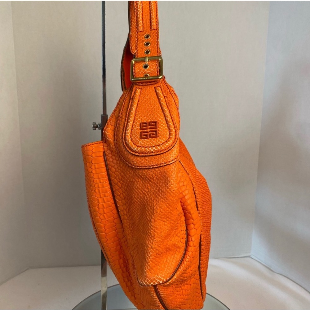 Givenchy orange snake embossed leather hobo bag - Picture 4 of 10